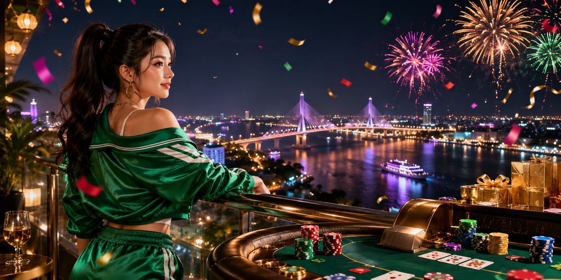 Không khí lễ hội baccarat tại Cần Thơ với đèn trang trí rực rỡ
